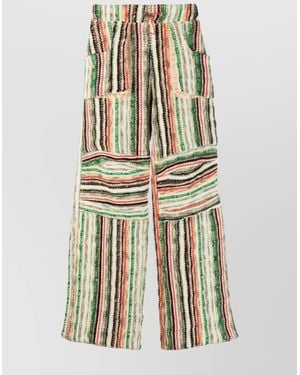 VITELLI Striped Wide-Leg Pants - Natural