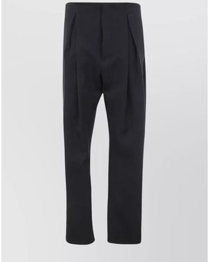 SAPIO Wool Loose-Fit Tailored Pants - Blue