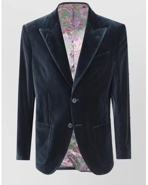 Etro Single-Breasted Blazer - Blue
