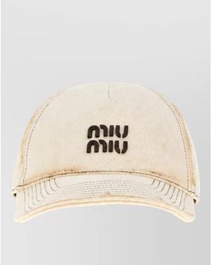 Miu Miu Cotton Baseball Cap - Natural