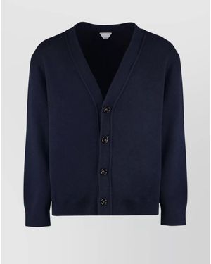 Bottega Veneta Cashmere Relaxed-Fit V-Neck Cardigan - Blue