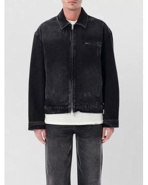 Represent Denim Jacket Collar Long Sleeves Buttons - Blue