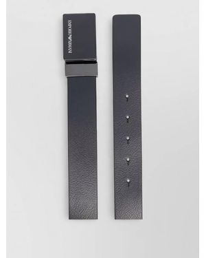 Emporio Armani Leather Belt Adjustable Fit Punched Holes - Grey