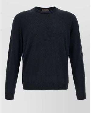 Zanone Virgin Wool Crew Neck Jumper - Blue
