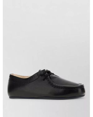 Jil Sander Leather Lace-Up Shoes - Black
