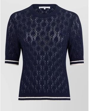 FRAME Crochet Jumper Round Neck Short Sleeves - Blue