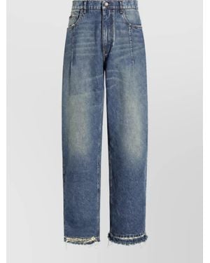 Dolce & Gabbana Oversized Pleated Denim Pants - Blue