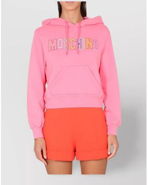 Moschino Crochet Hooded Sweatshirt - Pink