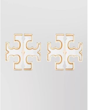 Tory Burch Kira Enamel Stud Earrings Tone - Natural