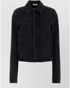 Rier Denim Jacket Collared Design Front Pockets - Blue