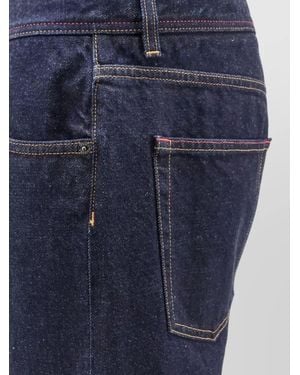 Dolce & Gabbana Straight Leg Jeans Logo Embroidery Five Pockets - Blue