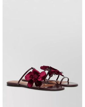 Zimmermann Orchid Leather Sandals Flat Sole Multistrap - Multicolour