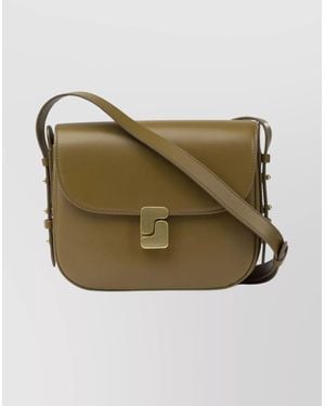 Soeur Crossbody Bag Adjustable Strap Leather Finish - Green