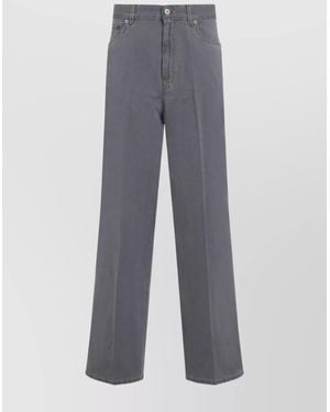 Miu Miu Denim Wide-Leg Trousers - Grey