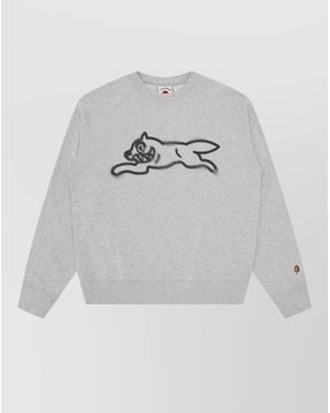 ICECREAM Running Dog Graphic Cotton Crew Sweatshirt - Grey