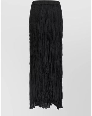 P.A.R.O.S.H. Soph Long Skirt Crinkled Texture Design - Black