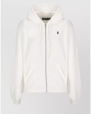 Ralph Lauren Jersey Hooded Zip-Up Sweatshirt - Natural