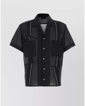 Magliano Semi-Sheer Wingtip Collar Shirt - Black