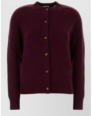 Burberry Cashmere Stretch Cardigan - Purple