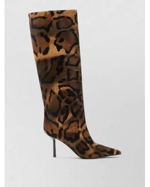 Le Silla Bella Knee Length Animal Print Stiletto Boots - Multicolour