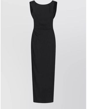 Vivienne Westwood Knee Length Dress Sleeveless Draped Detail - Black