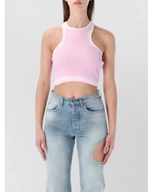 Off-White c/o Virgil Abloh Ribbed Sleeveless Crop Top - Blue