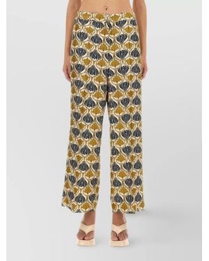 Max Mara Silk Wide-Leg Pants - Multicolor