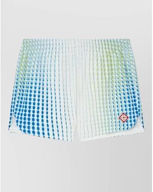 CASABLANCA Allover Print Nylon Lounge Shorts - Blue