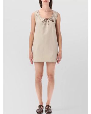 miu miu panama cotton dress Panama Belted Dress