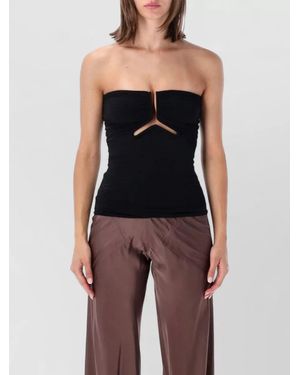 Rick Owens Alannah Strapless Bustier Top Ruched Cutout - Blue