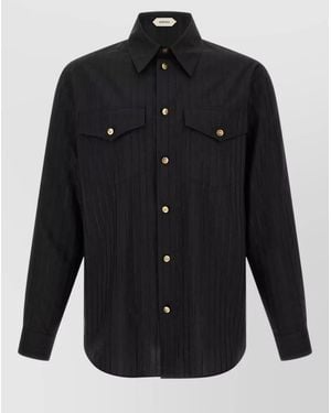 Versace Jacquard Silk Shirt - Black