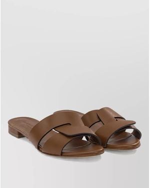 Sergio Levantesi Leather Slides - Brown