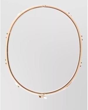 Tory Burch Bracelet Engraved Pattern Studded Band Jewelry - Natural