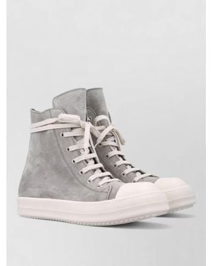 Rick Owens High Top Boots Contrast Toe Cap Sole - Natural