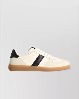 Tom Ford Leather Low-Top Trainers - Metallic