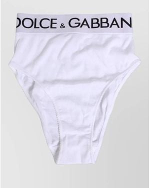 Dolce & Gabbana Cotton Stretch High Waist Brief Underwear - White
