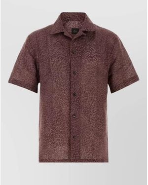 Brioni Printed Linen Shirt - Red