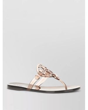 Tory Burch Rubber Miller Flat Sole Open Toe Sandals - White