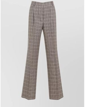 Dries Van Noten Cotton Checked Mid-Rise Wide-Leg Pants - Gray