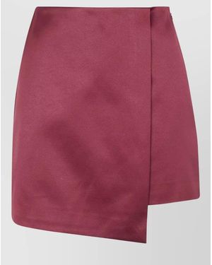 By Malene Birger Raye Mini Skirt Asymmetric Hem Detail - Red