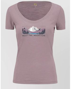 Karpos Graphic Print Scoop Neck Short Sleeve Top - Purple