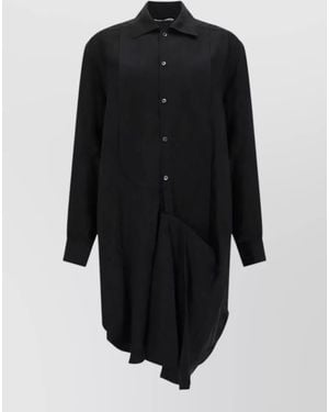 JW Anderson Tuxedo Midi Dress Long Sleeves Asymmetric Hem - Black