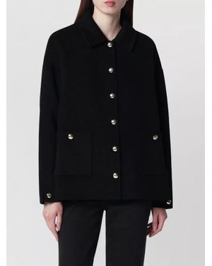 Anine Bing Collared Jacket Front Pockets Buttons - Black