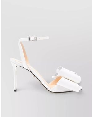 Mach & Mach Satin Crystal-Embellished Open-Toe Ankle-Strap Court Shoes - White