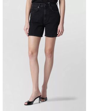 Anine Bing Denim Shorts Belt Loops Five Pocket Design - Black