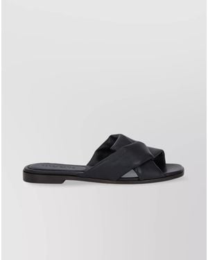 Ferragamo Leather Knot-Detail Slides - Multicolour
