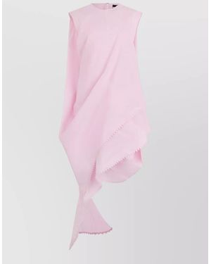 Jacquemus Asymmetrical Cotton Mini Dress Zigzag Hem - Pink