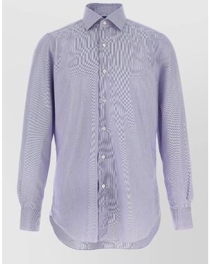 Finamore 1925 Striped Cotton Shirt - Purple