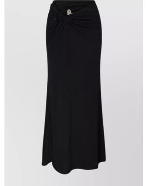 Christopher Esber Ruched High Waist Ankle Length Skirt With Buckle Detail - Black
