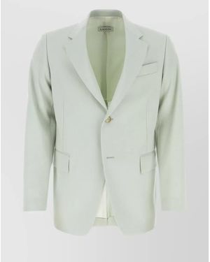 Lanvin Tailored Wool Blazer With Back Slit - Green